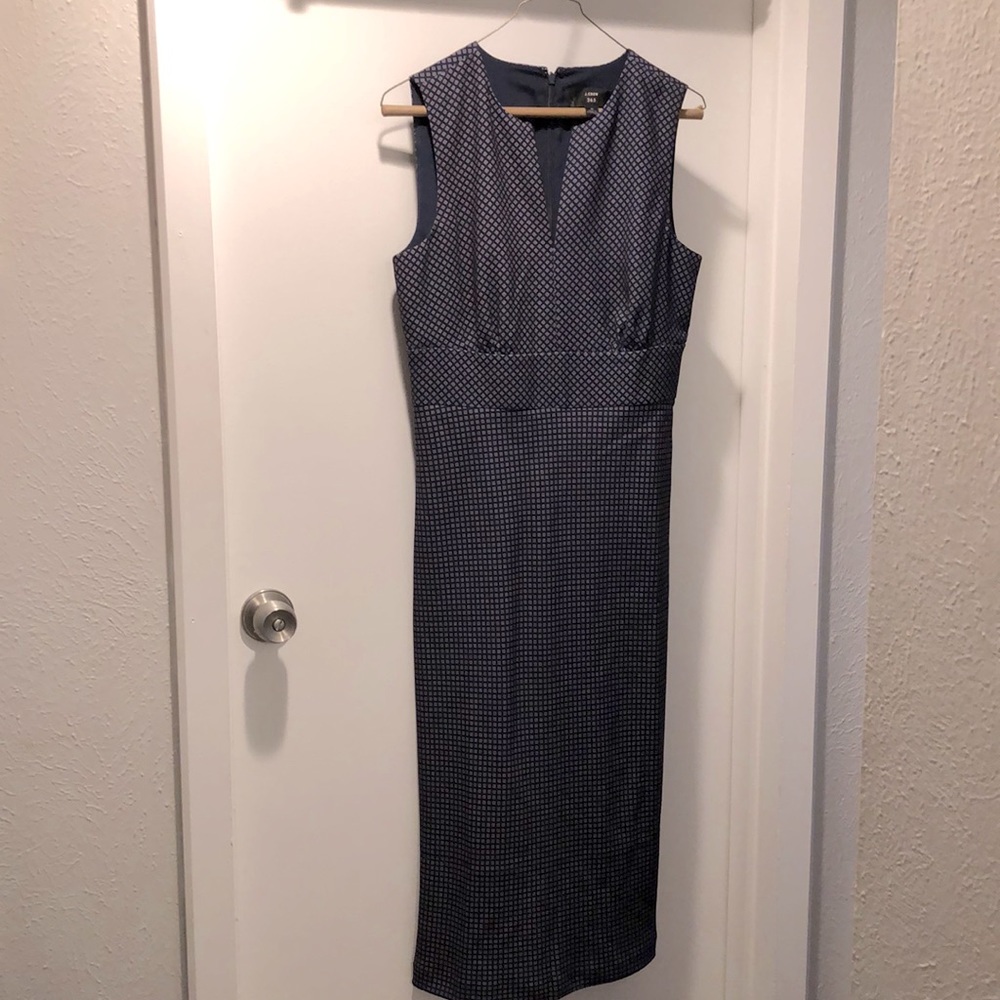 Blue geometric print summer J Crew dress